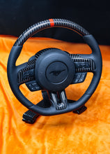 Load image into Gallery viewer, 2015-2023 Mustang S550 Gloss Wide Carbon Fiber Steering Wheel With Strip
