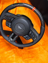 Load image into Gallery viewer, 2015-2023 Mustang S550 Gloss Wide Carbon Fiber Steering Wheel With Strip
