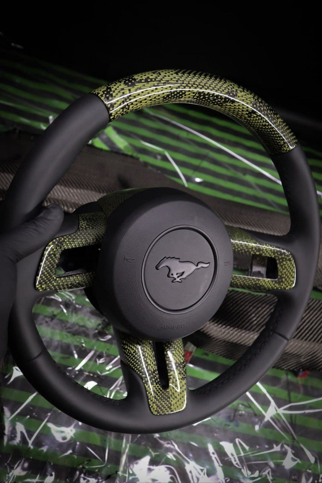 2015-2023 Mustang S550 Green Camo Steering Wheel